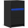 vidaXL Armoire de chevet avec lumières LED noir bois d'ingénierie