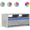 vidaXL Table basse avec lumières LED gris béton bois d'ingénierie