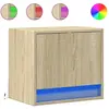 vidaXL Tables de chevet murales avec lumières LED 2 pcs chêne sonoma
