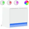 vidaXL Tables de chevet murales avec lumières LED 2 pcs blanc
