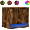 vidaXL Tables de chevet murales avec lumières LED 2 pcs chêne fumé