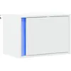 vidaXL Table de chevet murale avec lumières LED blanc