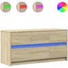 vidaXL Meuble TV avec LED chêne sonoma 100x34x50 cm bois d'ingénierie