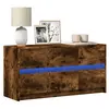 vidaXL Meuble TV avec LED chêne fumé 100x34x50 cm bois d'ingénierie