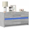 vidaXL Meuble TV avec LED sonoma gris 100x34x50 cm bois d'ingénierie
