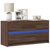 vidaXL Meuble TV avec LED chêne marron 100x34x50 cm bois d'ingénierie