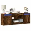 vidaXL Meuble TV avec LED chêne fumé 139,5x34x50 cm bois d'ingénierie