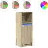 vidaXL Buffet avec LED chêne sonoma 38x34x100 cm bois d'ingénierie