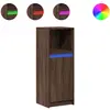 vidaXL Buffet avec LED chêne marron 38x34x100 cm bois d'ingénierie