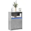 vidaXL Buffet avec LED gris béton 72x34x100 cm bois d'ingénierie