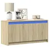 vidaXL Meuble TV avec LED chêne sonoma 100x34x50 cm bois d'ingénierie