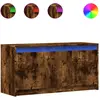 vidaXL Meuble TV avec LED chêne fumé 100x34x50 cm bois d'ingénierie