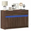 vidaXL Meuble TV avec LED chêne marron 91x34x61 cm bois d'ingénierie