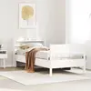 vidaXL Cadre de lit sans matelas blanc 140x190 cm bois de pin massif