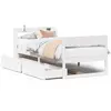 vidaXL Cadre de lit sans matelas blanc 140x190 cm bois de pin massif