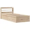 vidaXL Cadre de lit avec tête de lit 75x190 cm bois de pin massif