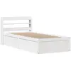 vidaXL Cadre de lit avec tête de lit blanc 75x190cm bois de pin massif