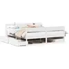 vidaXL Cadre de lit sans matelas blanc 200x200 cm bois massif de pin