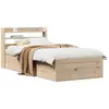vidaXL Cadre de lit avec tête de lit 90x190 cm bois de pin massif