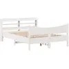 vidaXL Cadre de lit et tête de lit blanc 140x190 cm bois de pin massif