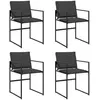 vidaXL Chaises de jardin et coussins lot de 4 noir acier et textilène