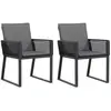 vidaXL Chaises de jardin avec coussins lot de 2 noir résine tressée