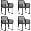 vidaXL Chaises de jardin lot de 4 noir résine tressée