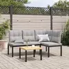 vidaXL Bancs de jardin avec coussins lot de 2 acier enduit de poudre