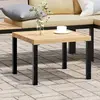 vidaXL Table basse de jardin noir 55x55x39,5 cm acier enduit de poudre