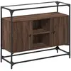 vidaXL Buffet avec dessus en verre chêne marron bois d'ingénierie