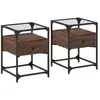 vidaXL Tables de chevet 2pcs chêne marron 40x40x55cm bois d'ingénierie