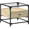 vidaXL Table basse et dessus en verre chêne sonoma 50x50x45 cm acier