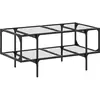 vidaXL Table basse avec dessus en verre transparent 98,5x50x45cm acier
