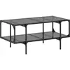 vidaXL Table basse avec dessus en verre noir 98,5x50x45 cm acier