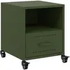 vidaXL Tables de chevet 2 pcs vert olive 36x39x43,5 cm acier