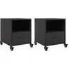 vidaXL Tables de chevet 2 pcs noir 36x39x43,5 cm acier
