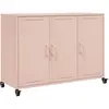 vidaXL Buffet rose 100,5x39x72 cm acier laminé à froid