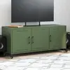 vidaXL Meuble TV vert olive 100,5x39x43,5 cm acier laminé à froid