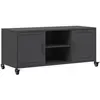vidaXL Meuble TV noir 100,5x39x43,5 cm acier laminé à froid