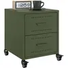 Tables de chevet 2 pcs vert olive 36x39x43,5 cm acier vidaXL