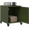 vidaXL Vidaxl Tables De Chevet 2 Pcs Vert Olive 36x39x43,5 Cm Acier