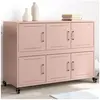vidaXL Buffet rose 100,5x39x72 cm acier laminé à froid