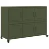 vidaXL Buffet vert olive 100,5x39x72 cm acier laminé à froid