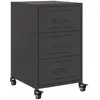 vidaXL Table de chevet noir 36x39x59 cm acier