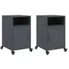 vidaXL Tables de chevet 2 pcs anthracite 36x39x59 cm acier