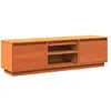 vidaXL Meuble TV cire marron 140x35x40 cm bois pin massif