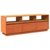 vidaXL Meuble TV cire marron 140x37x50 cm bois pin massif