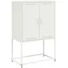 vidaXL Buffet haut blanc 68,5x38,5x107 cm acier