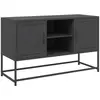 vidaXL Meuble TV noir 100,5x39x60,5 cm acier