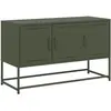 vidaXL Meuble TV vert olive 100,5x39x60,5 cm acier